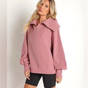 Varley Vine Half Zip Ottoman Ribbed Pullover Sweatshirt Women's Size L